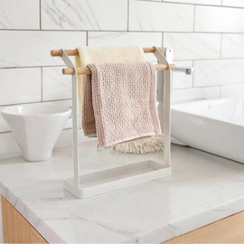 Baoblaze Towel Rack Headband Holder Counter Organizer Towel Shelf Countertop Towel Stand for Bedrooms Kitchen Laundry Rooms Countertop