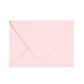 50 Pack A6 Pink Envelopes for 4x6 Cards - Self Seal, With Gold Border, Perfect for Weddings, Birthday, Invitations, Baby Shower|Thick Luxury Paper (Pink-golden border)