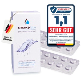 smardy 40 Photometer Test Tablets 20x DPD1 and 20x Glycine (Bromine, Chlorine Dioxide Test) for Electronic Water Testers