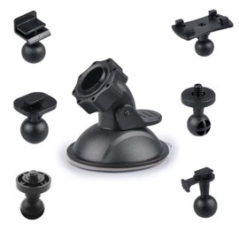 DOYUKY Auto Saugnapf Fuer Dashcam Halterung, Auto Saugnapf Dash Cam mit 6 Typen Adapter, 360 Grad Winkel Fuer Dashcam Halterung für Video Recorder an Windschutzscheibe & Armaturenbrett