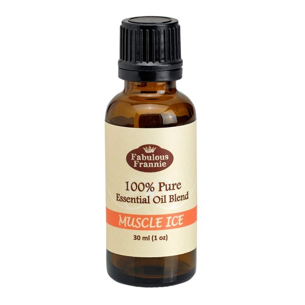Fabulous Frannie 30ml 100% Pure Essential Oil Blend Muscle Ice made with Cinnamon, Eucalyptus, Clove Bud, Lavender, Orange and Peppermint Essential Oils.