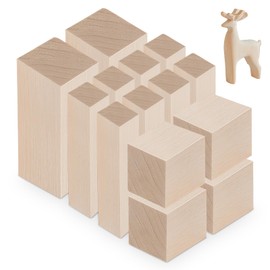 14 Pieces Basswood for Carving: Carving Wood 3 Sizes Carving Blocks, Wooden Blocks for Crafts, Wooden Blocks Carving Kit, Linden Wood Carving, Wood Carving Set for Beginners and Professionals
