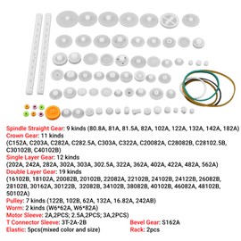 Fafeicy Plastic Gears Set Pulley Belt Worm Kits Crown Gear Set Robot Motor Toy DIY Parts for Model Amateur(75 Gear Packages)