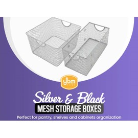 YBM HOME Kitchen Pantry Organizer Wire Basket for Shelves, Cabinets, Pantry, Countertop, Mesh Open Storage Bin Metal Basket for Organizing Food Supplies 12 x 7.8 x 5.8