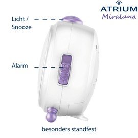 Atrium Miraluna Children's Alarm Clock Girls Unicorn Fairy Purple Pink White Analogue Quartz No Ticking with Light and Snooze A932-0
