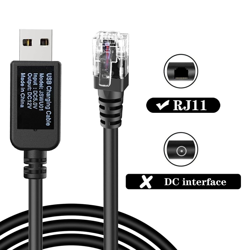 USB to RJ11 Radar Detector Power Cord Cable for Escort