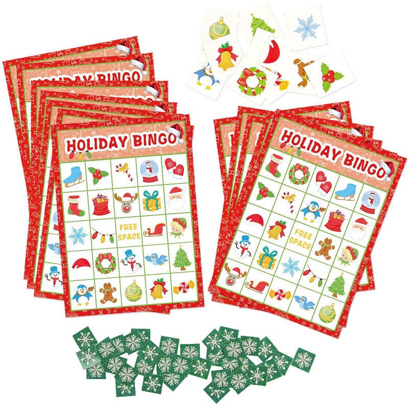 FANCY LAND Christmas Bingo Game for Kids 24 Players Holiday