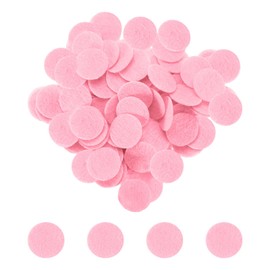 HARFINGTON 500pcs Round Felt Circles, 15mm 5/8" Pre Cut Felt Craft Pads Non-Woven Mini Felt Fabric Circles for DIY Sewing Handcraft Cut Projects Craft Finishing, Pink