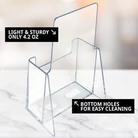 Azar 252012 Clear Acrylic Trifold Literature Brochure Holder For Counter | Perfect For Pamphlets | Brochures | Menus | Promotions | Literature | Made In USA (Pack of 10)