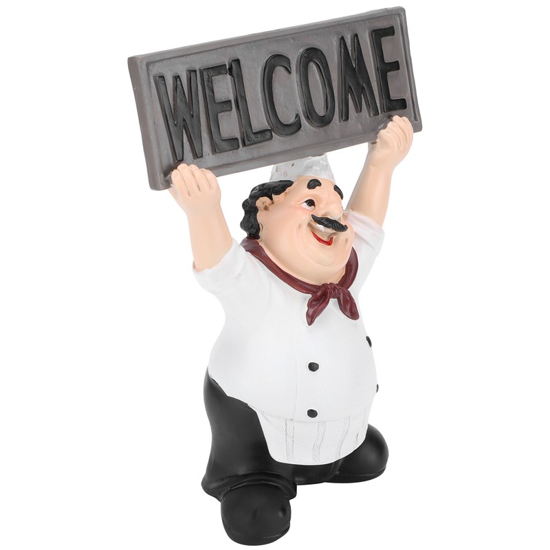 Chef Sculpture Raise Your Hands Welcome Resin France Cook Ornaments