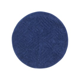 Better Trends Trier Collection 25% Cotton & 75% Polyester 30" Round Bath Rug, Blue