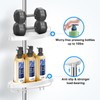 HAMITOR Corner Shower Caddy Tension Pole: Adjustable Stainless Steel Shower