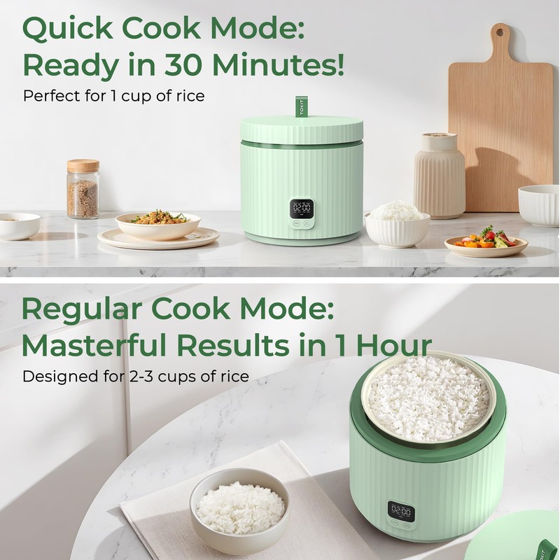 Compact Mini Rice Cooker Small Kitchen 3-Cup (Uncooked) / 6-Cup