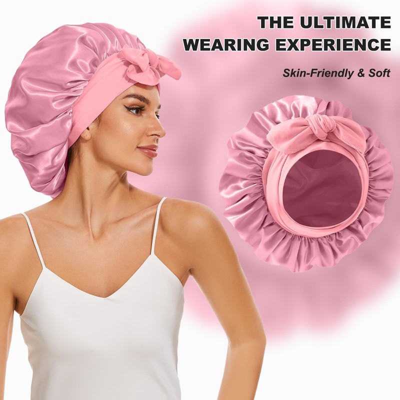 Silky Satin Bonnet for Sleeping, Single Layer Silk Satin Hair