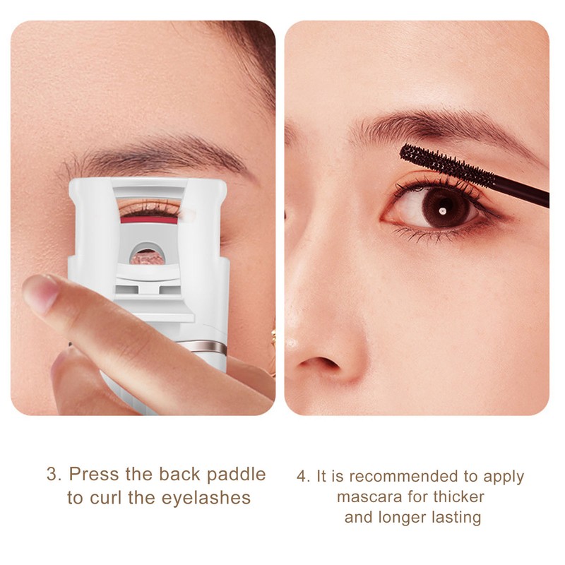 Electric Heated Eyelash Curler USB Charging Long Lasting Curl Fast