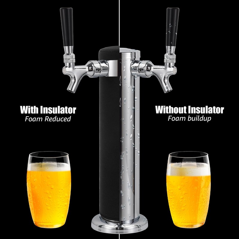 Dbgogo Kegerator Tower Insulator for Standard 3” Diameter Double Tap