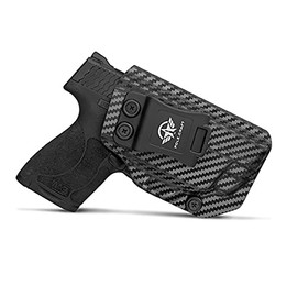M&P Shield 9mm Holster, Carbon Fiber Kydex Holster IWB for Smith & Wesson M&P Shield 9mm .40 M2.0 S&W Pistol Case, with Integrated Laser, Concealed Holster M&P Shield 9mm with Laser (Black, Right)