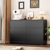 FOTOSOK 6 Drawer Double Dresser, Black Dresser, Modern 6 Chest