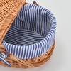 Wicker Picnic Basket with Lid and Handle Sturdy Woven Body