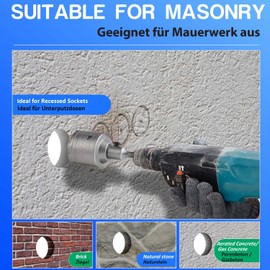 GARHWAL Hollow Drill Bit Set Diameter 68 mm with SDS-Plus Holder and a Pilot Drill, Hammer Impact Resistant, Crown Drill, Socket Drill I for e.g. Masonry Bricks and Sand-lime Stone for Hammer Drills