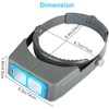 Headband Magnifier, Professional Double Lens Head-Mounted Loupe Jewelry Magnifier, Reading