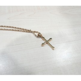 14K Gold Cross Necklace Pendant Charm with 3MM Rope Chain Gift for Men Women Baptism Religious Fashion Jewelry (22)