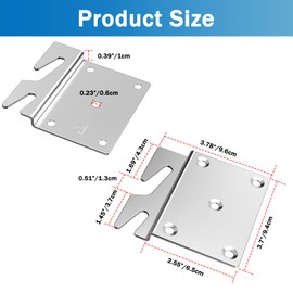 8 Pcs Heavy Duty Universal Wood Bed Rail Hook Plates for Beds Frame Bracket Headboard Footboard Replacement Bed Parts - Silver