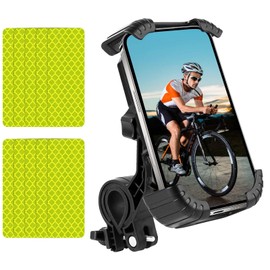 Marjoramy Handyhalterung Fahrrad, Handyhalter für Fahrrad,Elektrofahrzeug,Motorrad und Navigation, Einziehbar mit Verdickter Gummiauflage (mit Fluoreszierendem Aufkleber)