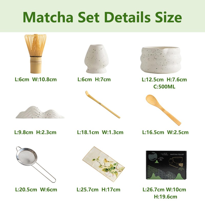 Haghito 8 PCS Matcha Whisk Set - Japanese Tea Ceremony