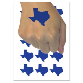 Texas State Silhouette Temporary Tattoo Water Resistant Fake Body Art Set Collection - 54 1" Tattoos (1 Sheet)