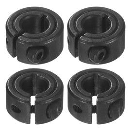 M METERXITY 4-Pack Single Split Shaft Collar 8mm Bore 45 Steel Clamp-On Shaft Collars 18mm OD, 9mm Thickness with M4 Set Screw for Stoppers/Machinery [Black]