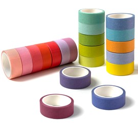 HILELIFE Decorative Washi Tape Set - 20 Rolls 15mm Wide Colored Masking Tape, Decorative Tape, Cute Washi Tape for Scrapbooks, Bullet Journals, Planners, Cards, Gift Wrapping, Arts, Crafts
