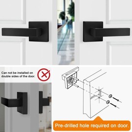 Probrico Matte Black Dummy Door Levers Interior Door Handles, Heavy Duty Levers for Closet, Non-Turning Reversible Levers for Left Right Handed Doors,10 Pack(Contractor Pack)