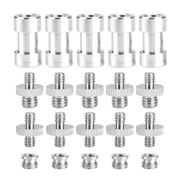 20pcs 1/4" 3/8" Male Thread Converter Thread Adapter Screws Widely