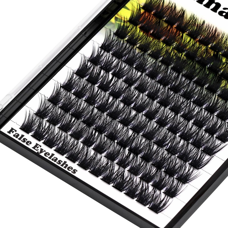 Hannahool Large Pack Wide Stem Cluster Eyelashes D Curl 10-20mm