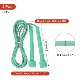 PATIKIL Jump Rope PVC, 2 Pcs Adjustable Speed Skipping Rope Tangle-Free Exercise Equipment for Workout Women Men Outdoor Training Home Fitness, Green