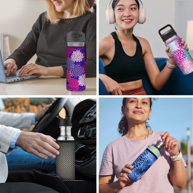 Koverz Water Bottle Sleeve, Neoprene Insulated Bottle Sleeve, Fits 24-30