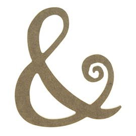 Letra & de Madera MDF color Natural para Nombre Frase Iniciales para Decoracion de Fiestas Fantasias Miguel Letra Garigoleada tamaño de 12 centímetros Marca Mylin 1 pieza.