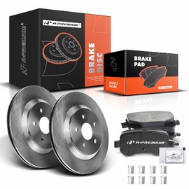 A-Premium 12.44 inch(316 mm) Rear Vented Disc Brake Rotors + Ceramic Pads Kit Compatible with Select Ford and Mercury Models - Freestar 2004-2007, Monterey 2004-2007, 6-PC Set