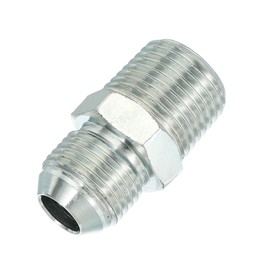 PATIKIL Hex Reducing Nipple Connectors Pipe Adapter 3/4" Male 37° Flare JIC x 1/2" Male NPT, Pipe Fitting Reducer Nipple Adapter Plated Steel Hydraulic Fitting