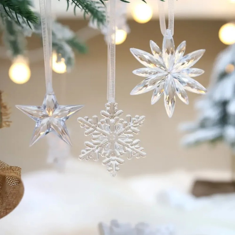 12 Pzas Adornos Cristal Para Árbol De Navidad