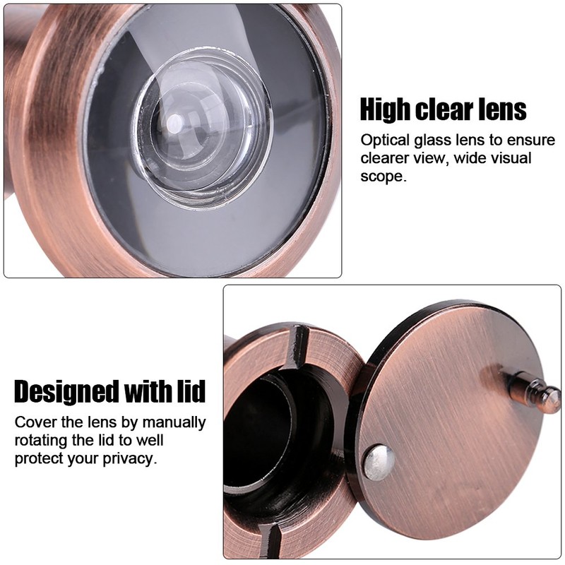Door Viewer Security Peek Peephole Optical Glass 200 Degree Wide