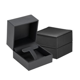 ALLURE BOX & DISPLAY COMPANY Allure - Leather Jewelry Box - Elegant Gift Box with Leather Interior - Opulent Collection- Large Earring Box - Black