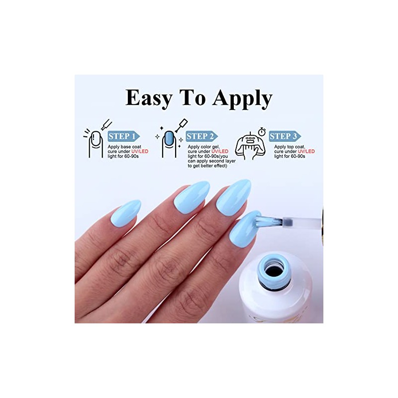 Esmalte de uñas en gel pastel, 1 pieza de 0,5