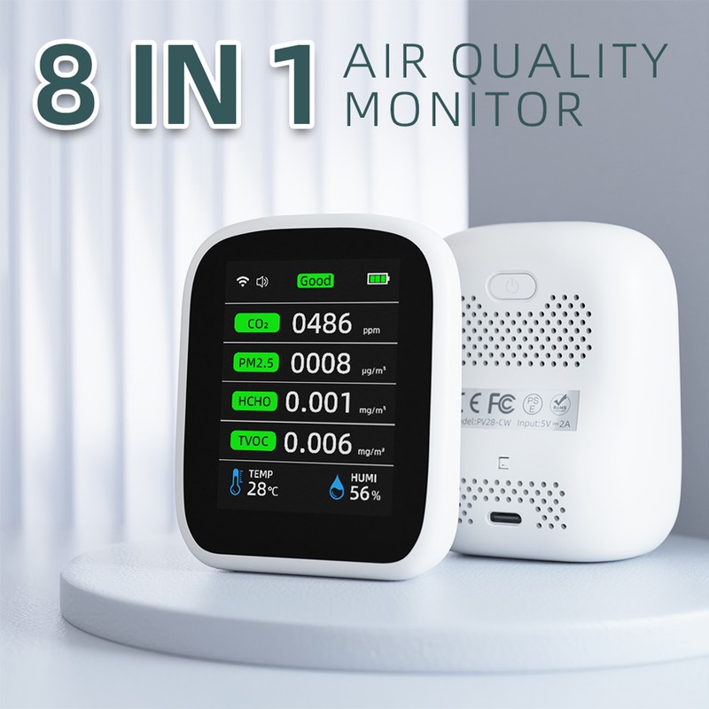 Tuya Wifi Portable Air Quality Meter 8in1 PM1.0 PM2.5 PM10