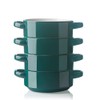 Sweejar Ceramic Soup Bowls with Double Handles, 20 Oz Stacked