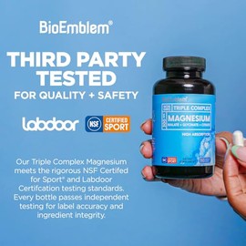 BioEmblem Triple Complex Magnesium 300mg 90 caps - Magnesio Glicinato - Magnesium Glycinate - Multi Magnesio - Hecho en USA