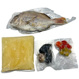 Natural Akashi Sea Bream Whole Tail Aqua Pazza, Red Snapper Soup, Shellfish, Olive Petite Tomato Set [Hokkaido, Okinawa, Remote Islands Not Deliverable]