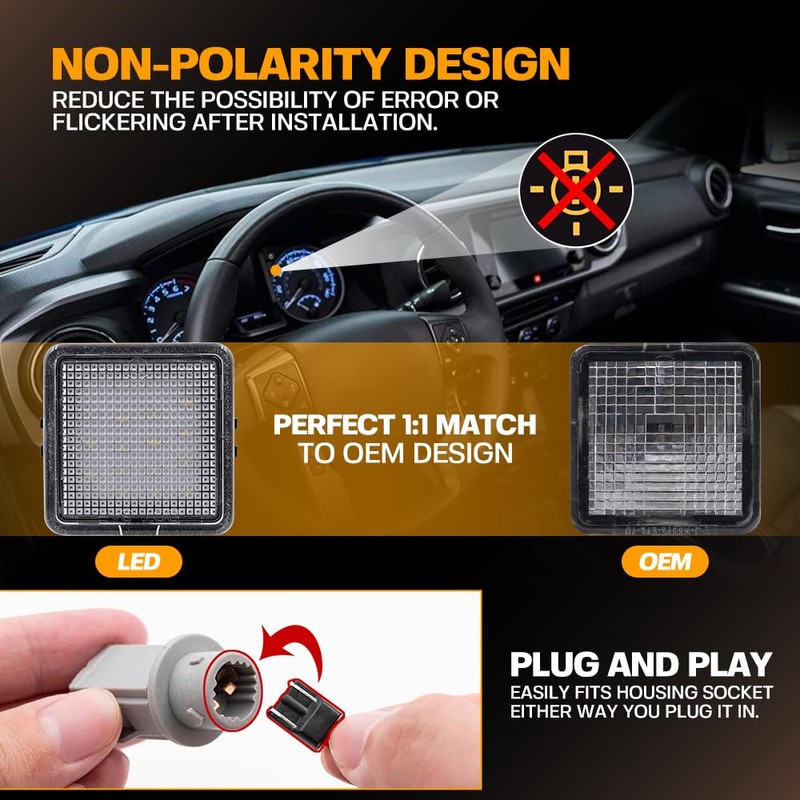 2 Pieces LED License Plate Light Assembly Lamp Replacement for