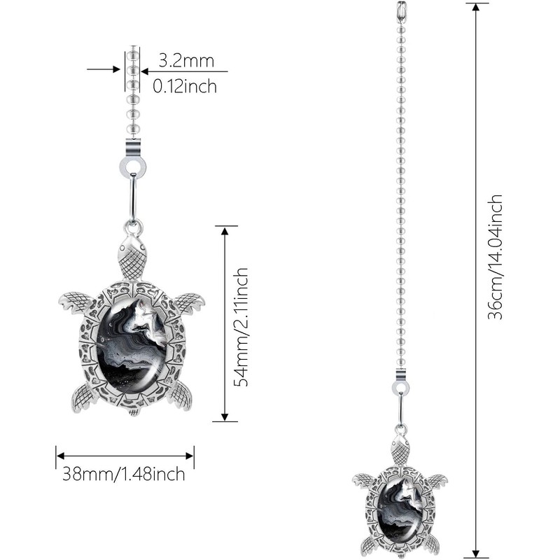 Hyamass 12" Sea Turtle Ceiling Fan Pull Chain Extender with